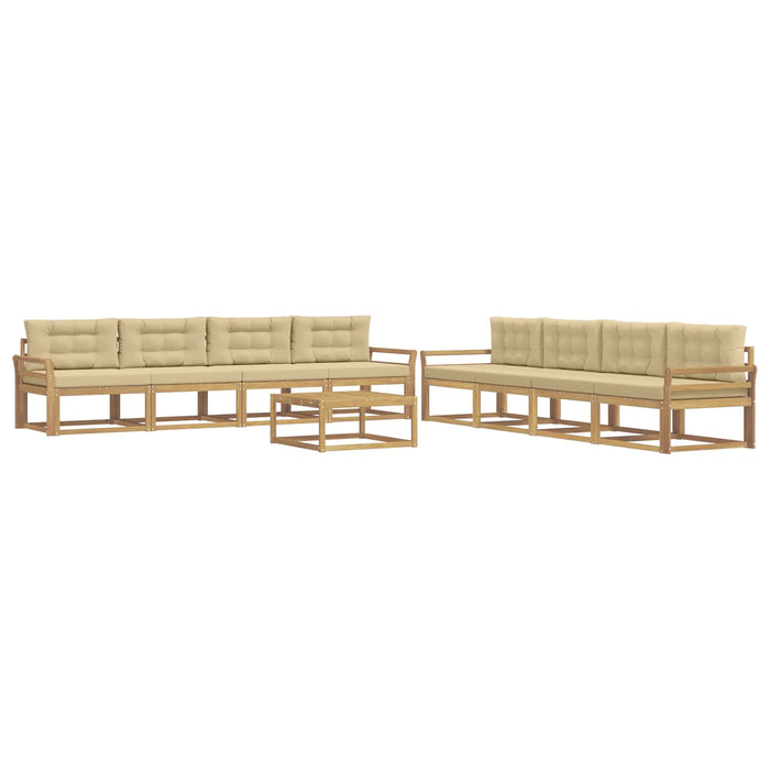Set de canapele de exterior 9 pcs Alb și Bej 79 x 79 x 37 cm WALTI