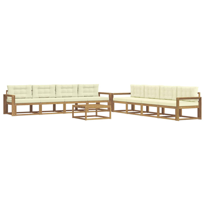 Set de canapele de exterior 9 pcs Alb și crem 79 x 79 x 37 cm WALTI