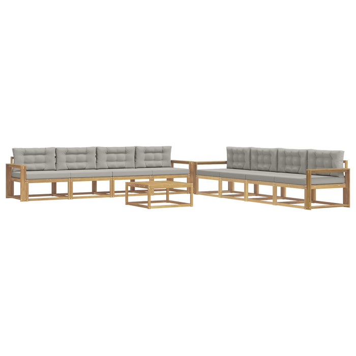 Set de canapele de exterior 9 pcs Alb și gri deschis WALTI