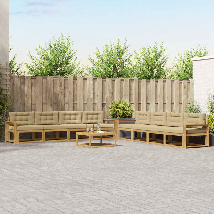 Set de canapele de exterior 9 pcs Alb și Bej 79 x 79 x 37 cm WALTI