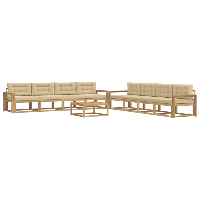 Set de canapele de exterior 9 pcs Alb și Bej 79 x 79 x 37 cm WALTI