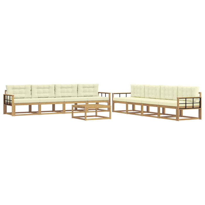 Set de canapele de exterior 9 pcs Alb și crem 79 x 79 x 37 cm WALTI