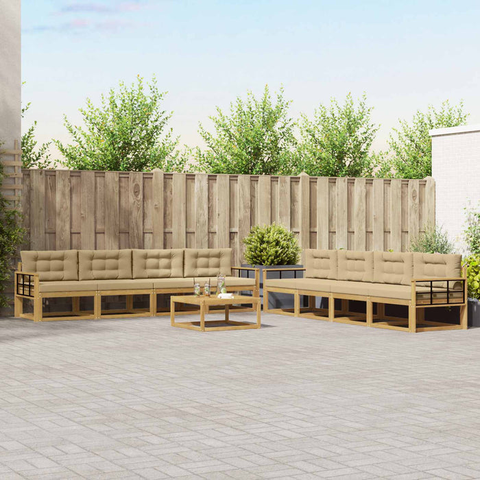 Set de canapele de exterior 9 pcs Alb și Bej 79 x 79 x 37 cm WALTI