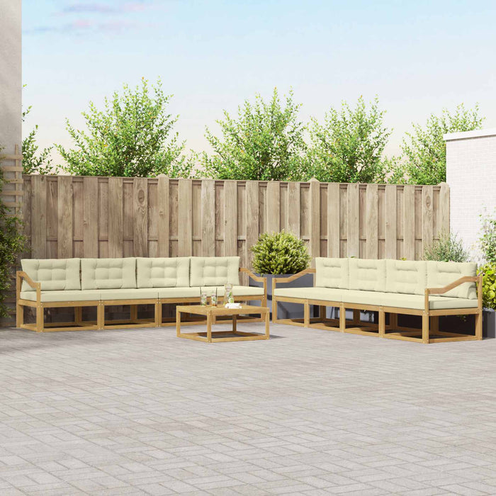 Set de canapele de exterior 9 pcs Alb și crem 79 x 79 x 37 cm WALTI