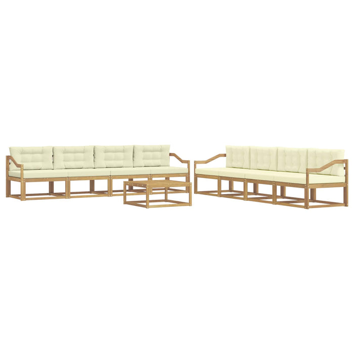Set de canapele de exterior 9 pcs Alb și crem 79 x 79 x 37 cm WALTI