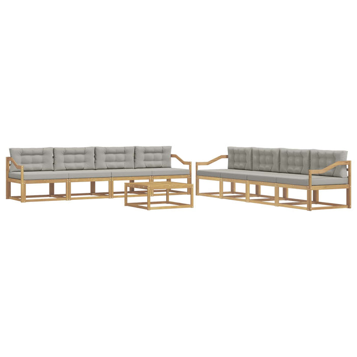 Set de canapele de exterior 9 pcs Alb și gri deschis WALTI