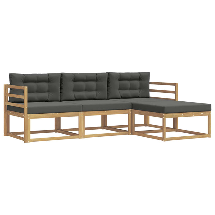 Set de canapele de exterior 4 pcs Alb și antracit Poliester WALTI