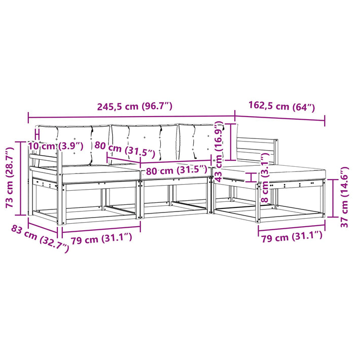 Set de canapele de exterior 4 pcs Alb și antracit Poliester WALTI