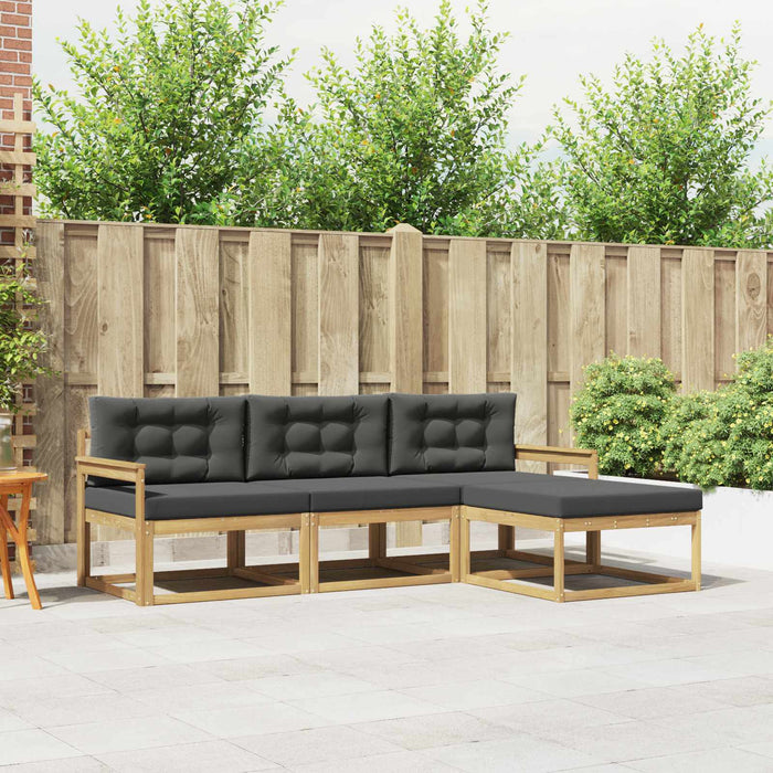 Set de canapele de exterior 4 pcs Alb și antracit Poliester WALTI