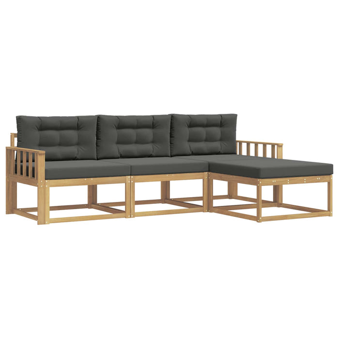 Set de canapele de exterior 4 pcs Alb și antracit Poliester WALTI
