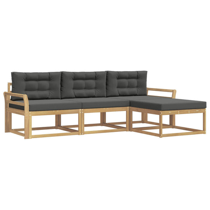 Set de canapele de exterior 4 pcs Alb și antracit Poliester WALTI