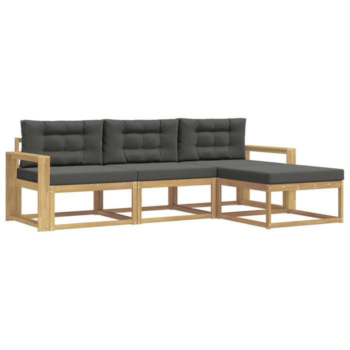Set de canapele de exterior 4 pcs Alb și antracit Poliester WALTI