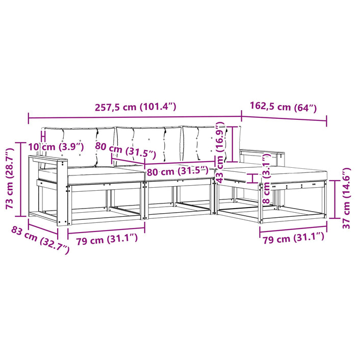 Set de canapele de exterior 4 pcs Alb și antracit Poliester WALTI