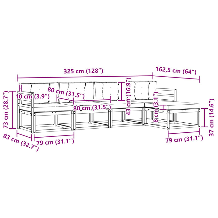 Set de canapele de exterior cu pernă 4 pcs Alb și Bej Poliester WALTI