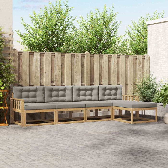 Set de canapele de exterior 4 pcs Alb și gri deschis Poliester WALTI