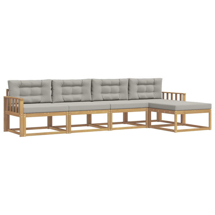 Set de canapele de exterior 4 pcs Alb și gri deschis Poliester WALTI