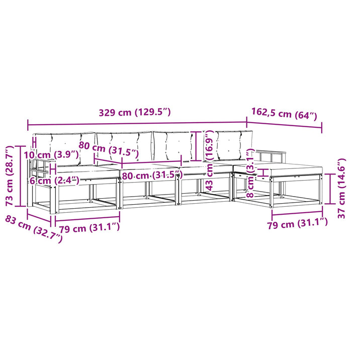 Set de canapele de exterior 4 pcs Alb și crem Poliester WALTI
