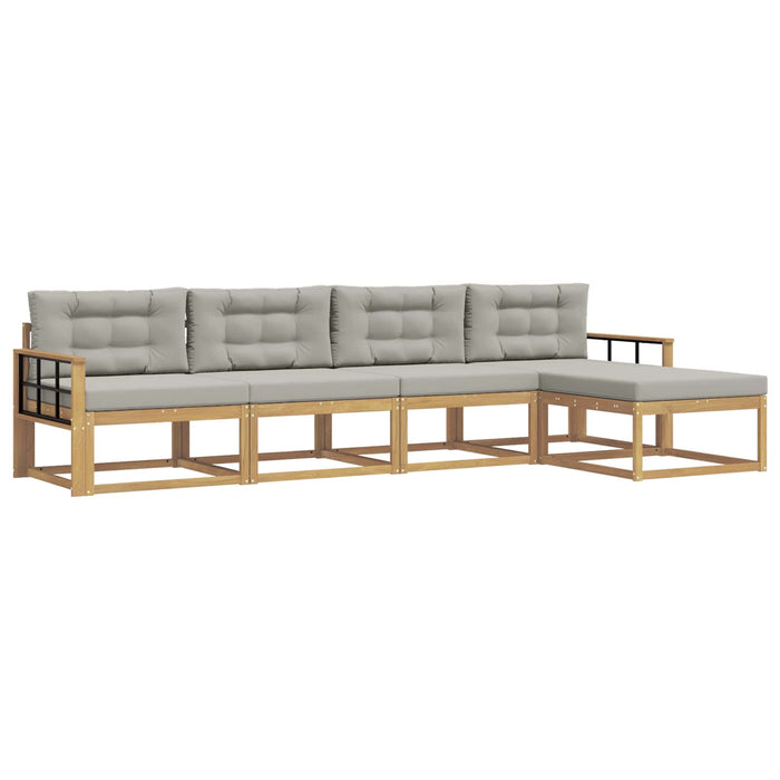 Set de canapele de exterior 4 pcs Alb și gri deschis Poliester WALTI