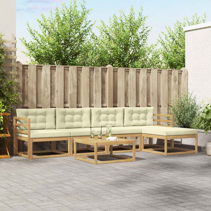 Set de canapele de exterior 6 pcs Alb și crem 79 x 79 x 37 cm WALTI