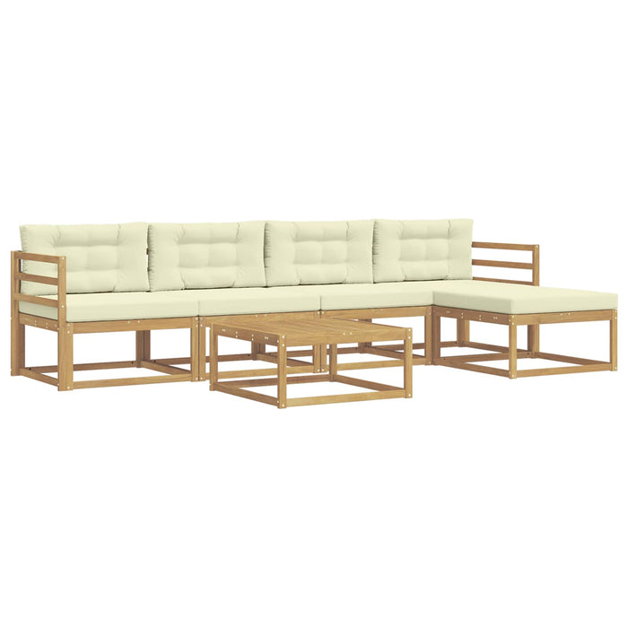 Set de canapele de exterior 6 pcs Alb și crem 79 x 79 x 37 cm WALTI
