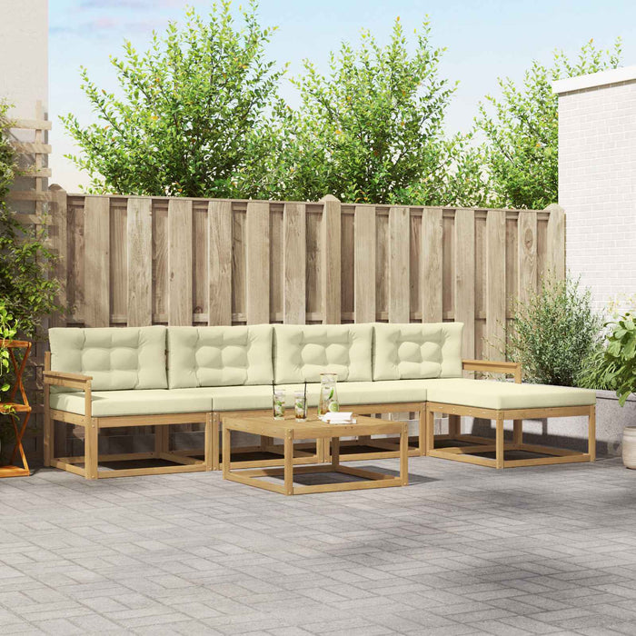 Set de canapele de exterior 6 pcs Alb și crem 79 x 79 x 37 cm WALTI