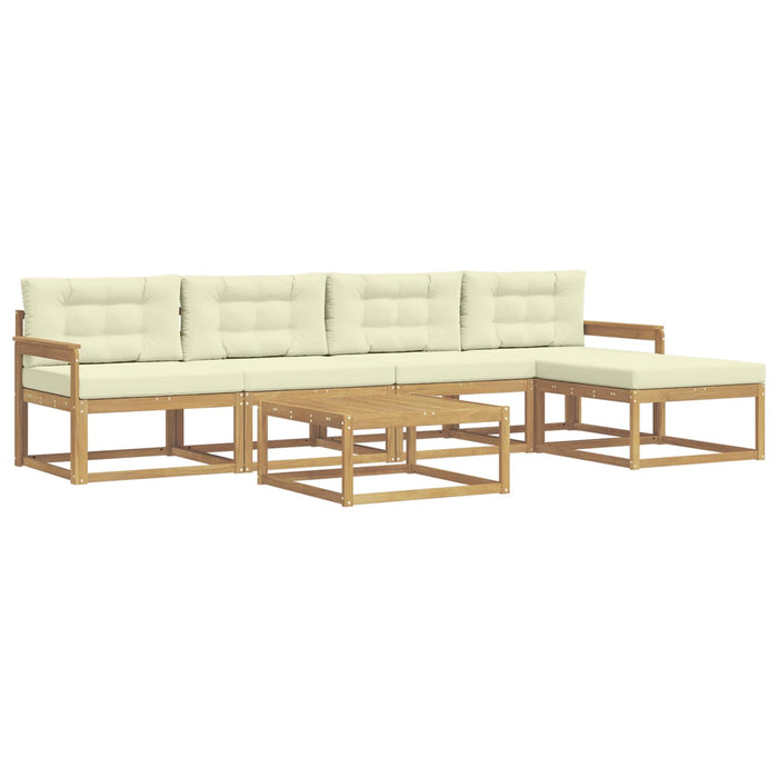 Set de canapele de exterior 6 pcs Alb și crem 79 x 79 x 37 cm WALTI