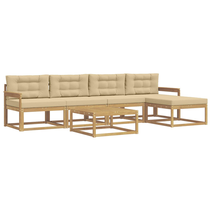 Set de canapele de exterior 6 pcs Alb și Bej 79 x 79 x 37 cm WALTI