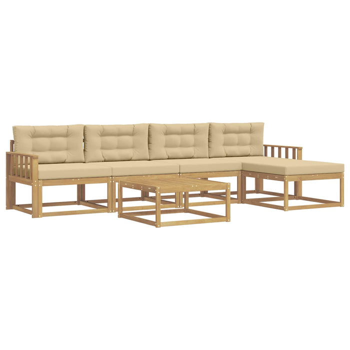 Set de canapele de exterior 6 pcs Alb și Bej 79 x 79 x 37 cm WALTI