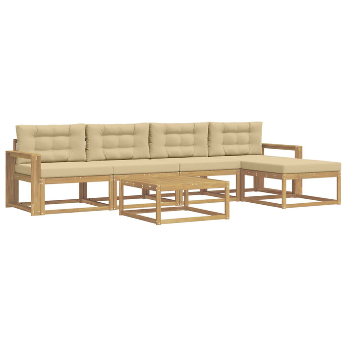 Set de canapele de exterior 6 pcs Alb și Bej 79 x 79 x 37 cm WALTI