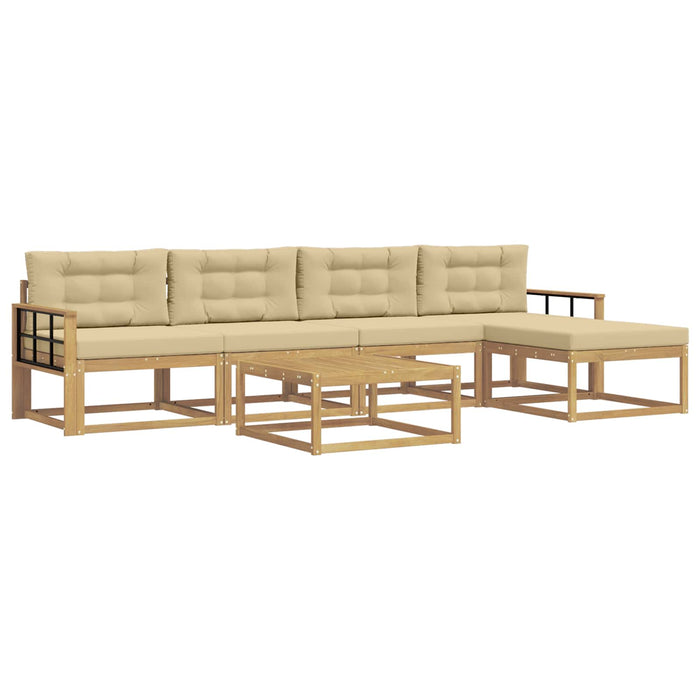 Set de canapele de exterior 6 pcs Alb și Bej 79 x 79 x 37 cm WALTI