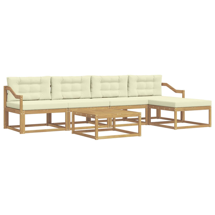 Set de canapele de exterior 6 pcs Alb și crem 79 x 79 x 37 cm WALTI