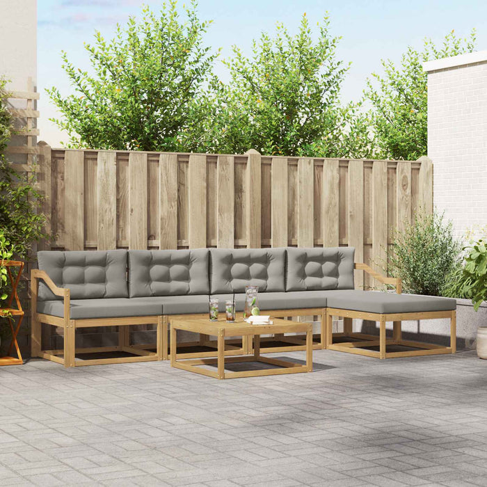 Set de canapele de exterior 6 pcs Alb și gri deschis WALTI