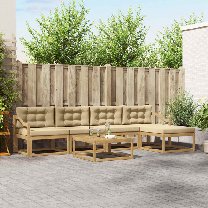 Set de canapele de exterior 6 pcs Alb și Bej 79 x 79 x 37 cm WALTI