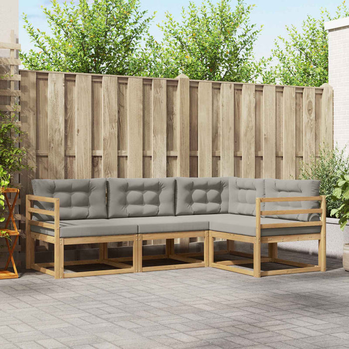 Set de canapele de exterior 3 pcs Alb și gri deschis Poliester WALTI