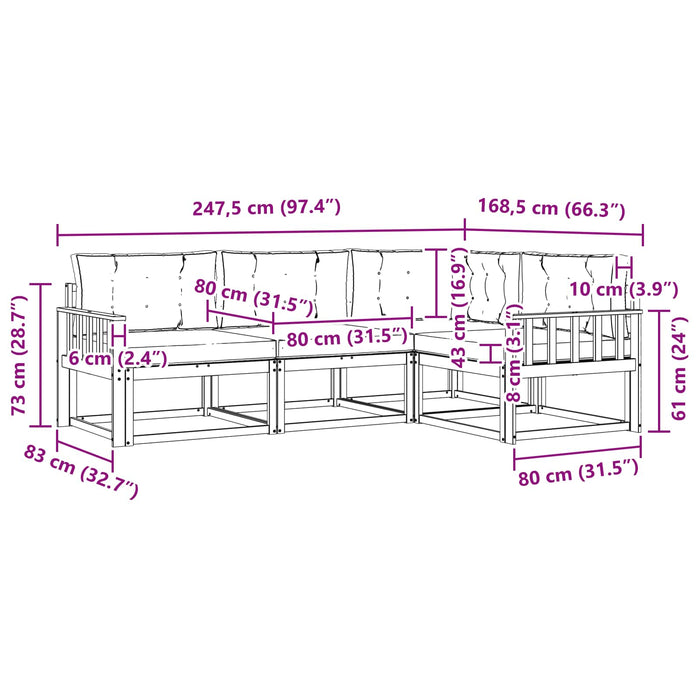 Set de canapele de exterior 3 pcs Alb și antracit Poliester WALTI