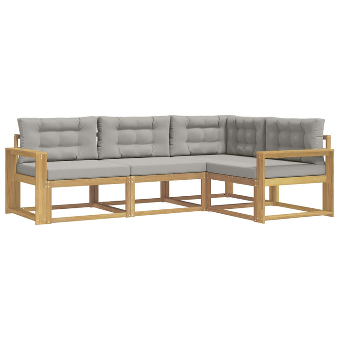 Set de canapele de exterior 3 pcs Alb și gri deschis Poliester WALTI