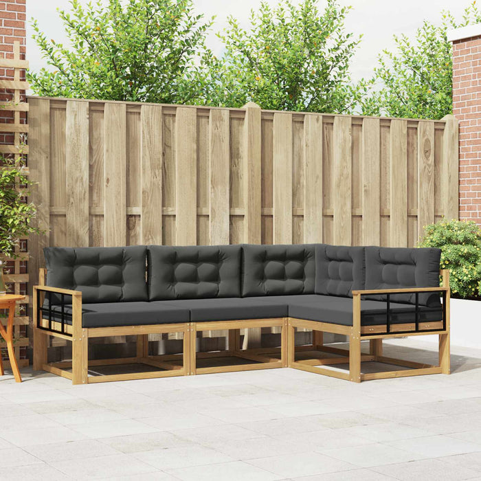 Set de canapele de exterior 3 pcs Alb și antracit Poliester WALTI