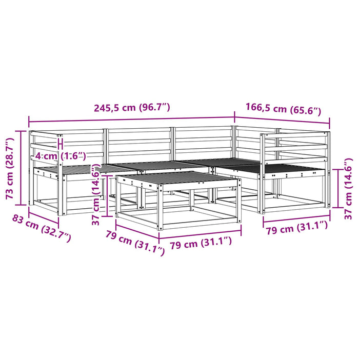Set de canapele de exterior 5 pcs Alb 79 x 79 x 37 cm WALTI