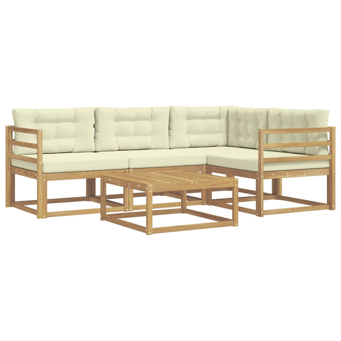 Set de canapele de exterior 5 pcs Alb și crem 79 x 79 x 37 cm WALTI