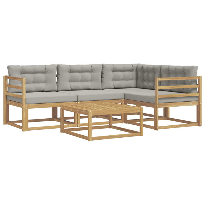 Set de canapele de exterior 5 pcs Alb și gri deschis WALTI