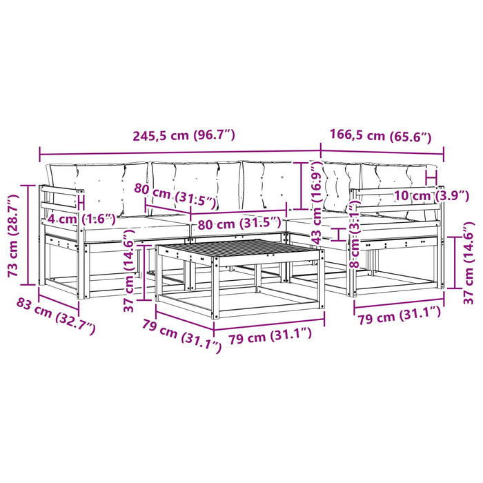 Set de canapele de exterior 5 pcs Alb și antracit WALTI