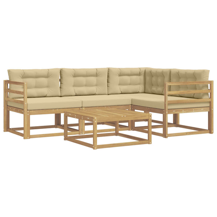 Set de canapele de exterior 5 pcs Alb și Bej 79 x 79 x 37 cm WALTI