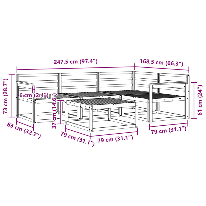 Set de canapele de exterior 5 pcs Alb 79 x 79 x 37 cm WALTI