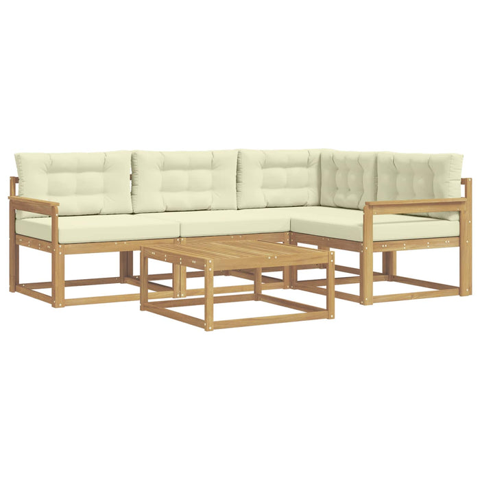 Set de canapele de exterior 5 pcs Alb și crem 79 x 79 x 37 cm WALTI