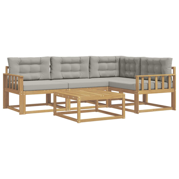 Set de canapele de exterior 5 pcs Alb și gri deschis WALTI