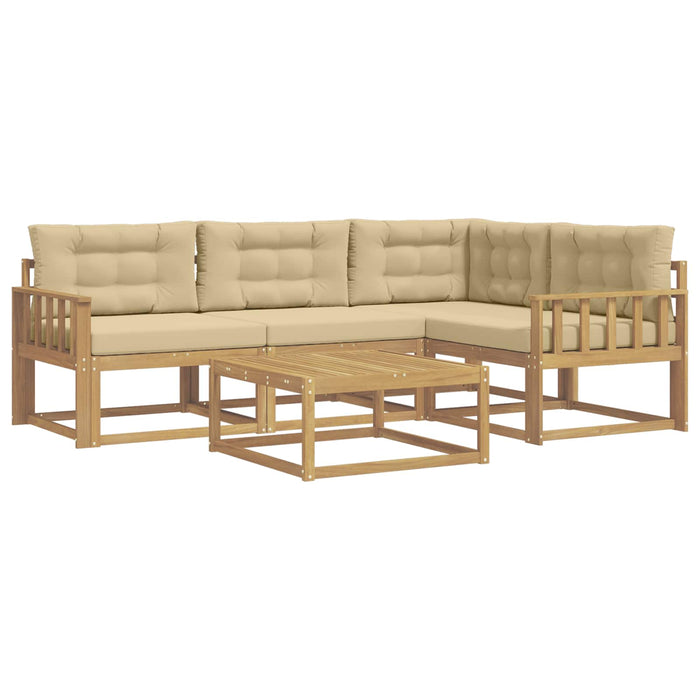 Set de canapele de exterior 5 pcs Alb și Bej 79 x 79 x 37 cm WALTI