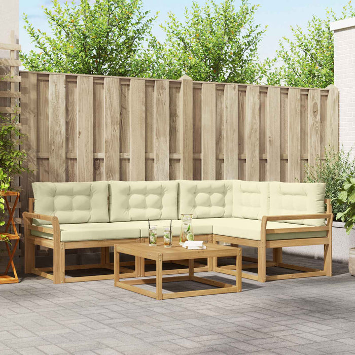 Set de canapele de exterior 5 pcs Alb și crem 79 x 79 x 37 cm WALTI