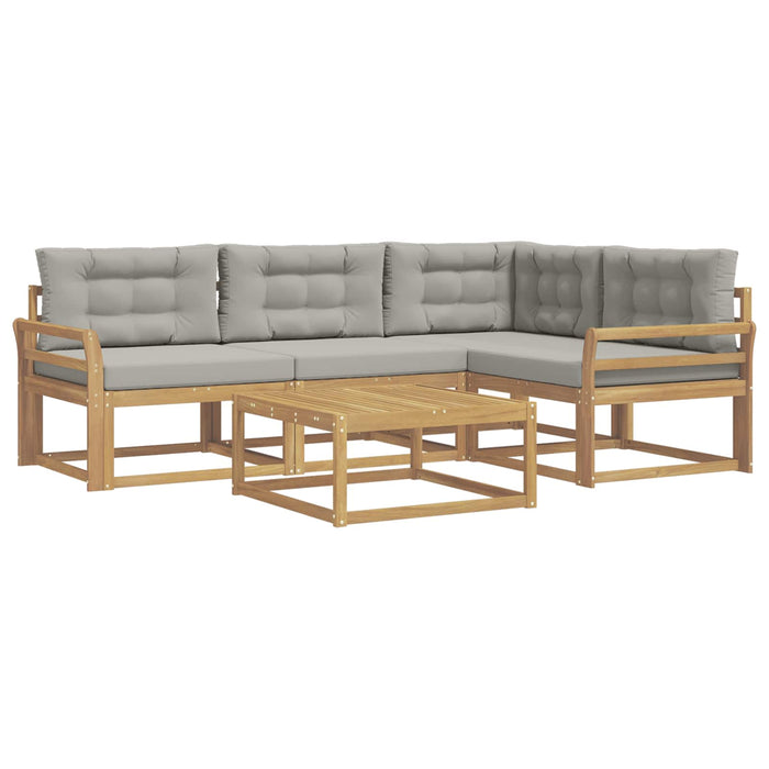 Set de canapele de exterior 5 pcs Alb și gri deschis WALTI