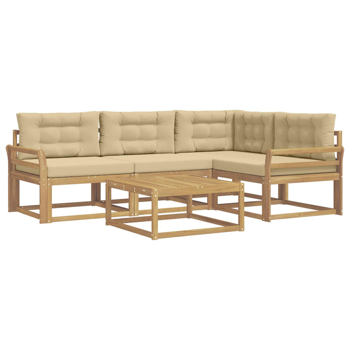 Set de canapele de exterior 5 pcs Alb și Bej 79 x 79 x 37 cm WALTI