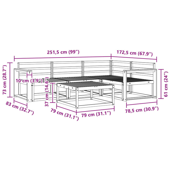 Set de canapele de exterior 5 pcs Alb 79 x 79 x 37 cm WALTI